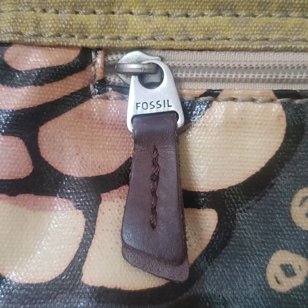 Fossil Key-Per Floral Satchel Tote Purse